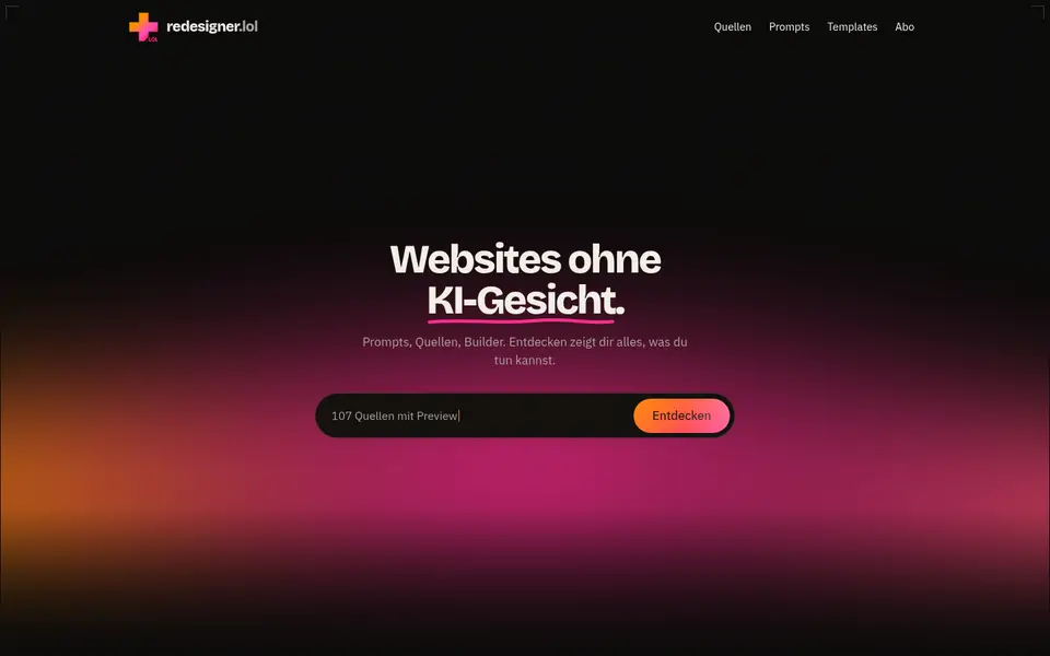 Startseite von redesigner.lol